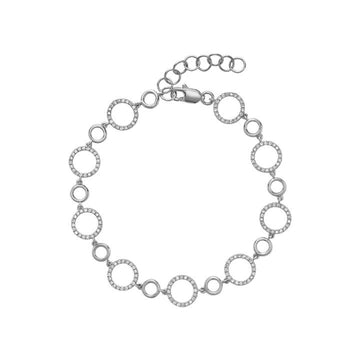 White Gold Diamond Open Circle Bracelet