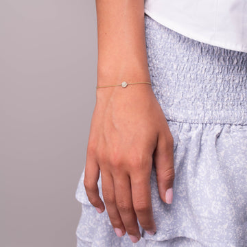 White Gold Round Pave Diamond Bracelet