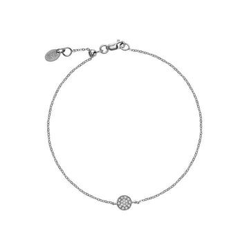 White Gold Round Pave Diamond Bracelet