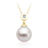 14kt Yellow Gold Diamond and Pearl Necklace