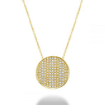 Yellow Gold Curved Disk Pendant
