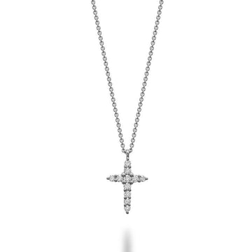 White Gold Small Diamond Cross Pendant