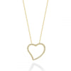 Yellow Gold Asymmetrical Diamond Heart Pendant