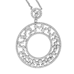 18kt White Gold Free Flowing Diamond Necklace