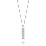 White Gold Diamond Pave Drop Bar Necklace