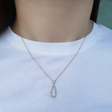 14kt Gold Teardrop Diamond Necklace
