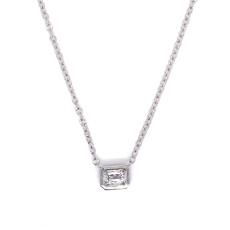 18kt White Gold Crisscut Diamond Necklace