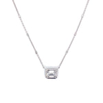 18kt White Gold Emerald Cut Diamond Necklace