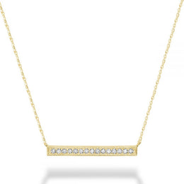 14kt Gold Diamond Bar Necklace