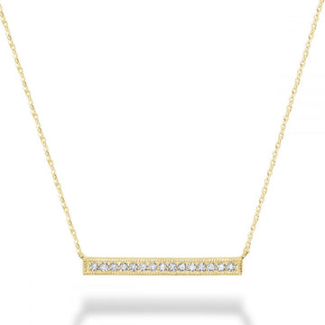 14kt Gold Diamond Bar Necklace