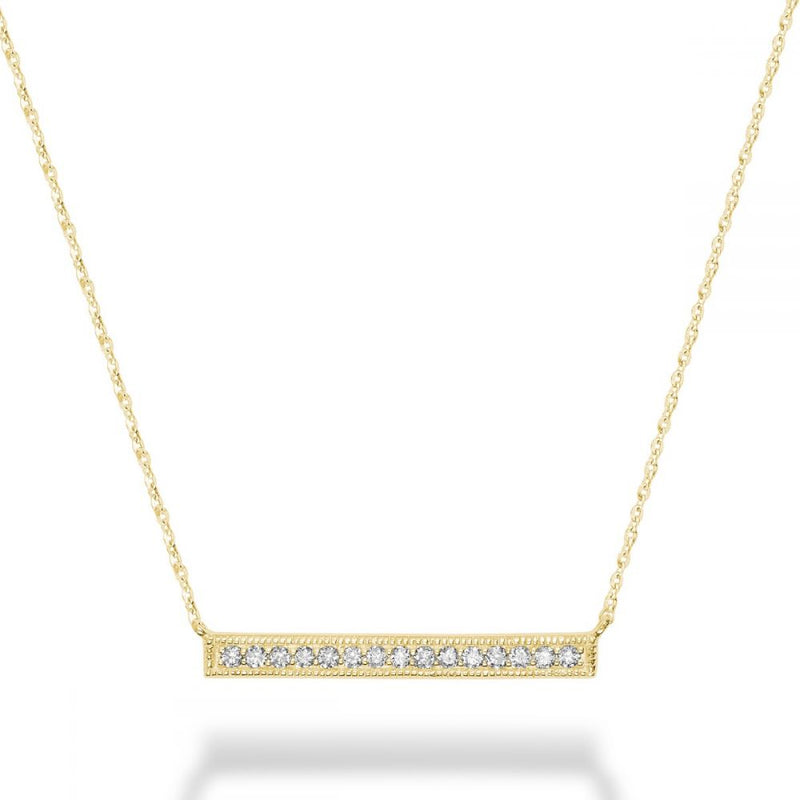 14kt Gold Diamond Bar Necklace