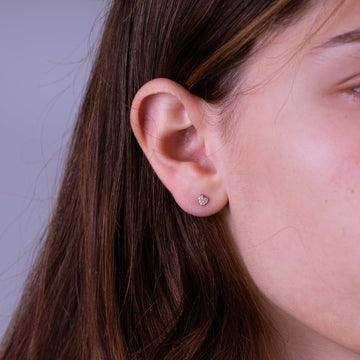 10kt Gold Heart Cluster Diamond Studs