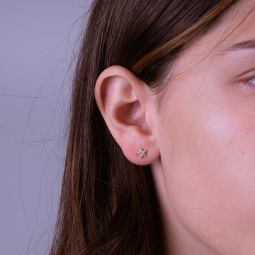 10kt Gold Star Diamond Studs