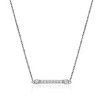 14kt White Gold Diamond Bar Bezel Necklace
