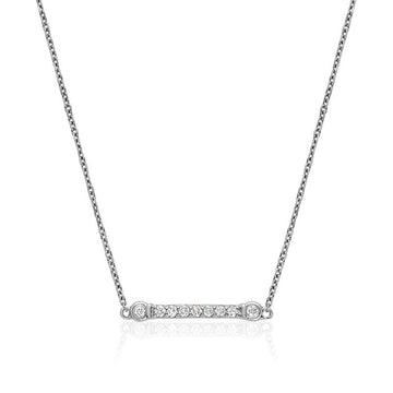 14kt Gold Diamond Bar Bezel Necklace