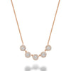 Rose Gold 5 Stone Diamond Halo Necklace