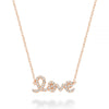 Rose Gold Mini Love Script Diamond Necklace