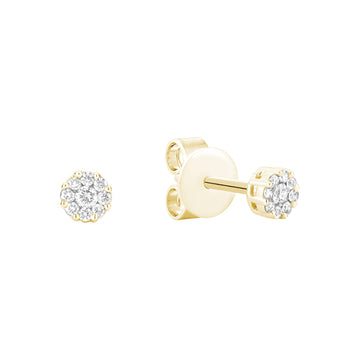 Small 14kt Gold Diamond Cluster Earrings