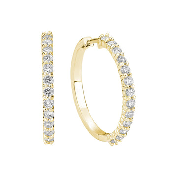 14kt Gold Diamond Huggie Hoops 0.50cts
