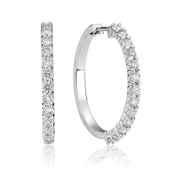 14kt Gold Diamond Huggie Hoops 0.50cts