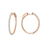 Rose  Gold Diamond Claw Hoop Earrings 0.70cts