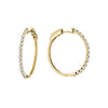 Yellow Gold Diamond Claw Hoop Earrings 0.70cts