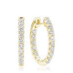 14kt Yellow Gold Oval Inside-Out Diamond Earrings 0.50cts
