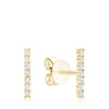 14kt Yellow Gold Diamond Bar Stud Earrings