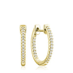 10kt Yellow Gold Small Inside Out Hoop Huggie Earrings
