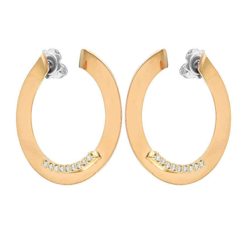 18kt Rose Gold Circle Diamond Earring
