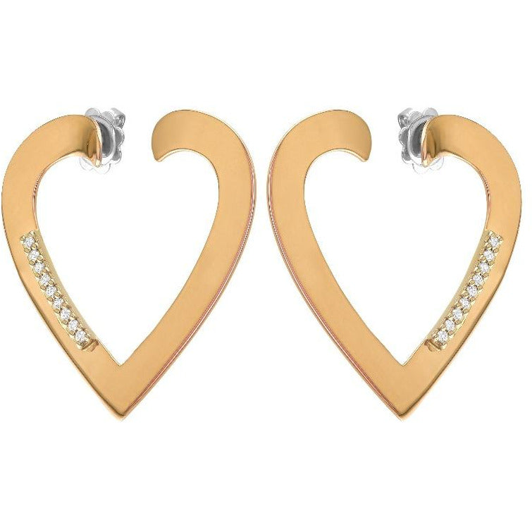 18kt Rose Gold Heart Diamond Earring