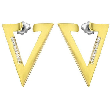 18kt Yellow Gold Triangle Diamond Earring