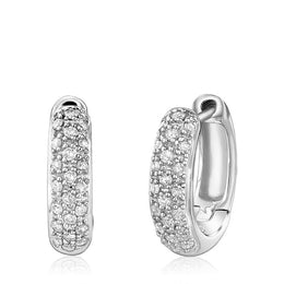 10kt Gold Small Diamond Pave Huggie Earrings