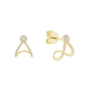 Yellow Gold Diamond Swirl Cluster Earrings