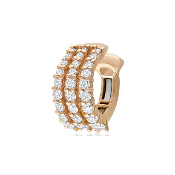 18kt Rose Gold Triple Diamond Row Ear Cuff