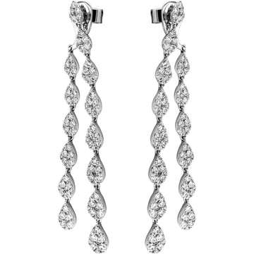 18kt White Gold Double Drop Diamond Earrings