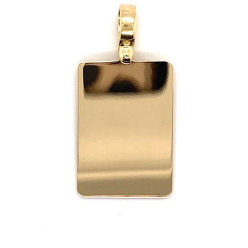 18kt Yellow Gold Plain Dog Tag