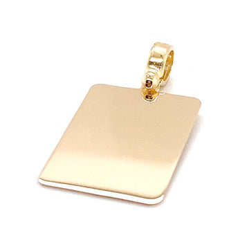 18kt Yellow Gold Plain Dog Tag