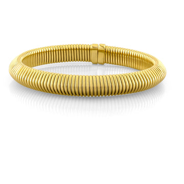 18kt Gold Pyramid Coil Bangle