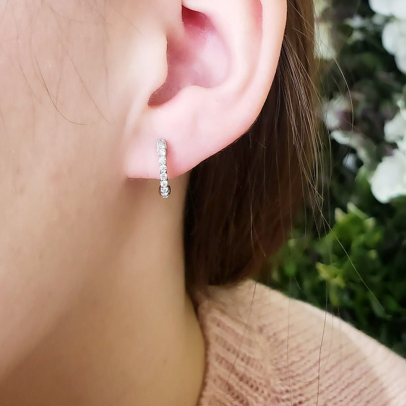 14kt Gold Diamond Hoop Earrings – Classic Creations