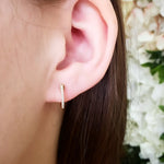 14kt Small Diamond Huggy Earrings