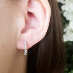 14kt Gold Diamond Hoop Earrings