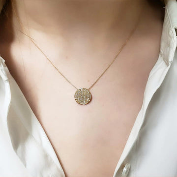 Rose Gold Curved Disk Pendant