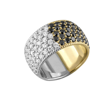 18kt Gold Black and White Diamond Eternity Band