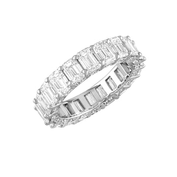 18kt White Gold Emerald Cut Eternity Band