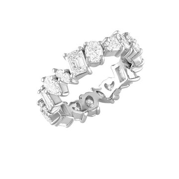 18kt White Gold Multi Shape Diamond Eternity Band
