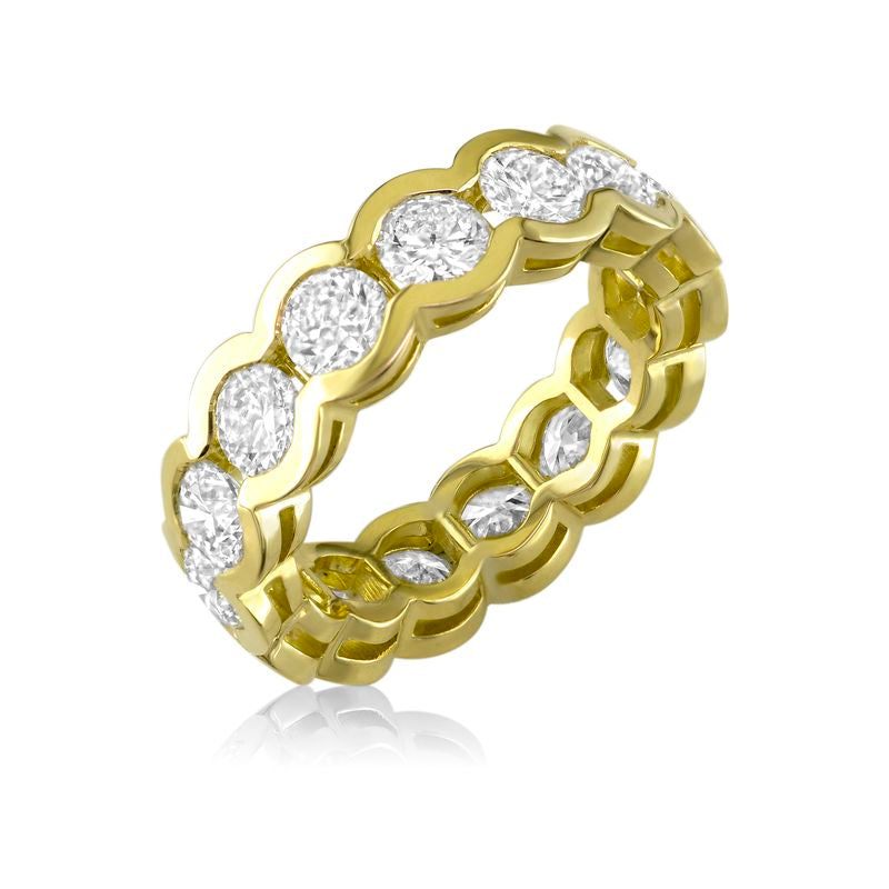 18kt Yellow Gold Half Bezel Diamond Eternity Ring