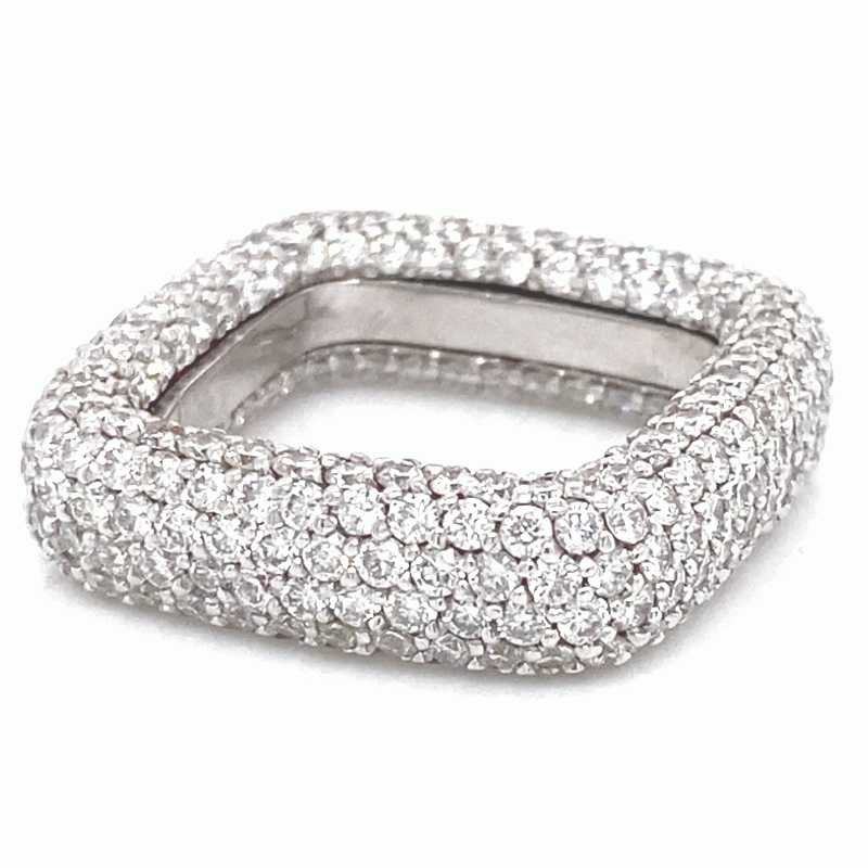 18kt White Gold Diamond Square Eternity Band Classic Creations