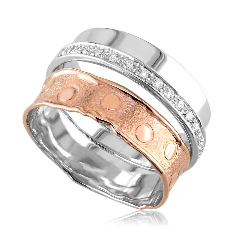 18kt Rose and White Gold Ring