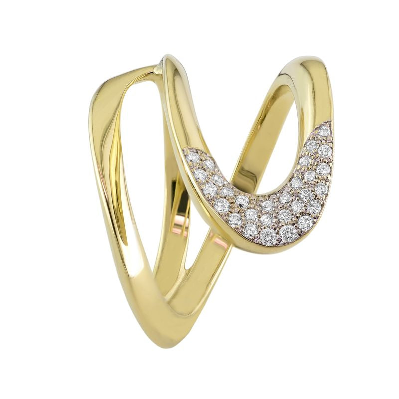 18kt Yellow Gold Open Diamond Ring